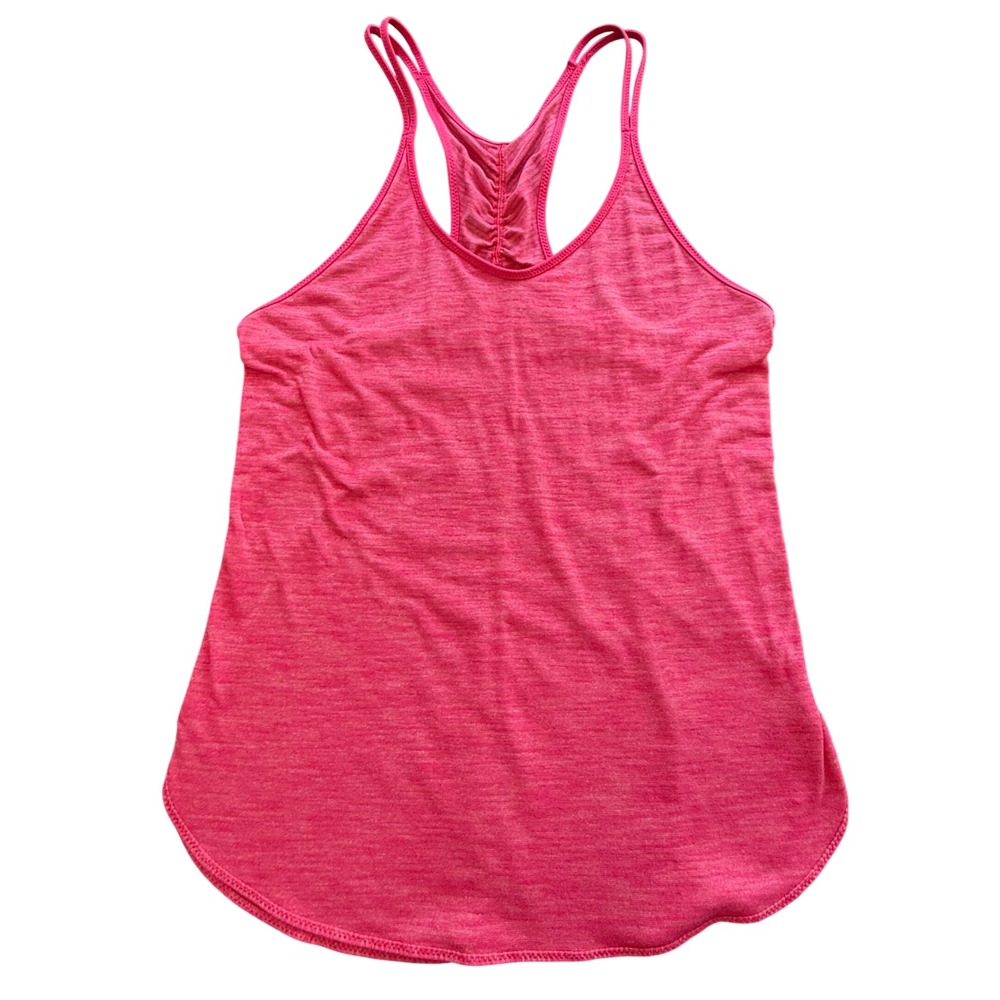 Lululemon Tank Top Womens 6 Pink Heathered Ruched Racerback Activewear